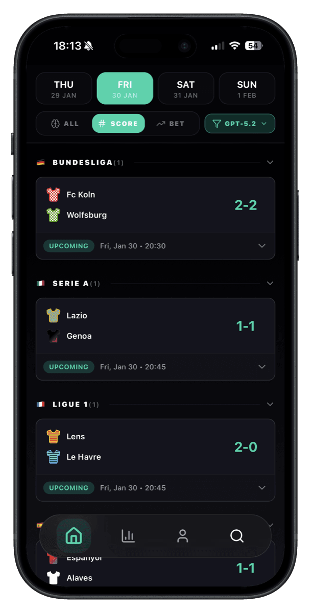 ScoreGPT App on iPhone
